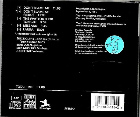Eric Dolphy - In Europe, Vol. 2 (CD, Album, RE) (Near Mint (NM or M-)) - Image 2