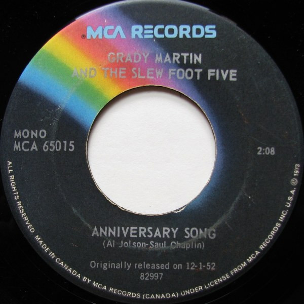 Grady Martin And The Slew Foot Five - Anniversary Song / Happy Birthday (7", Mono, RE) (Very Good Plus (VG+))
