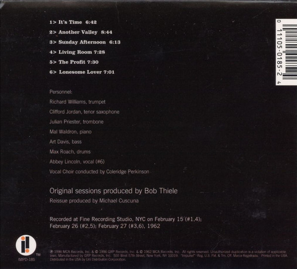 Max Roach His Chorus And Orchestra - It's Time (CD, Album, RE, RM, Dig) (Near Mint (NM or M-)) - Image 2