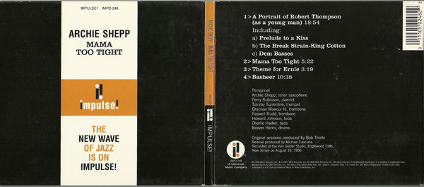 Archie Shepp - Mama Too Tight (CD, Album, RE, RM) (Near Mint (NM or M-)) - Image 5