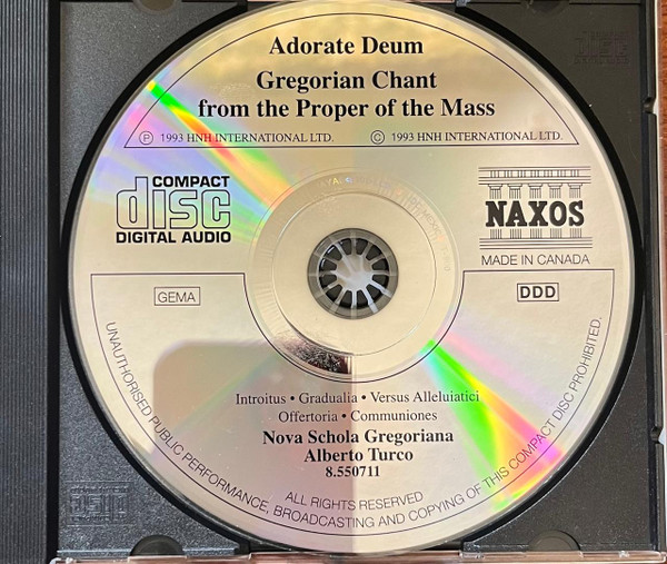 Nova Schola Gregoriana, Alberto Turco - Adorate Deum – Gregorian Chant From The Proper Of The Mass (CD, Album) (Near Mint (NM or M-)) - Image 2