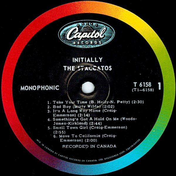The Staccatos (3) - Initially (LP, Album, Mono) (Very Good (VG)) - Image 3