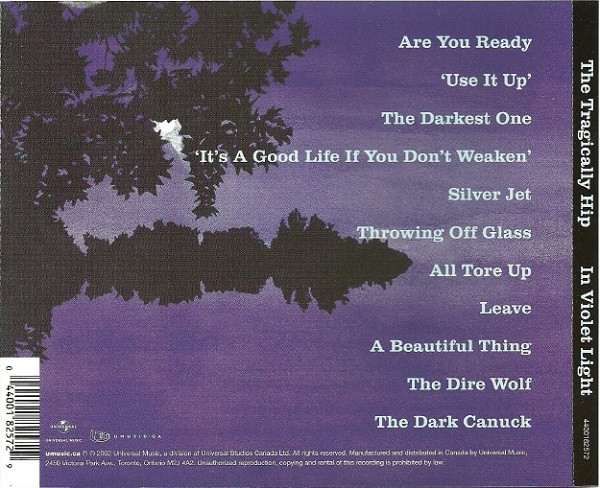 The Tragically Hip - In Violet Light (CD, Album) (Mint (M)) - Image 2
