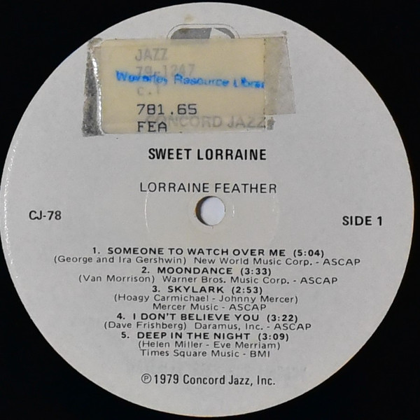 Lorraine Feather - Sweet Lorraine (LP, Album) (Near Mint (NM or M-)) - Image 3