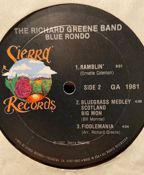 Richard Greene - Blue Rondo (LP, Album) (Near Mint (NM or M-)) - Image 4