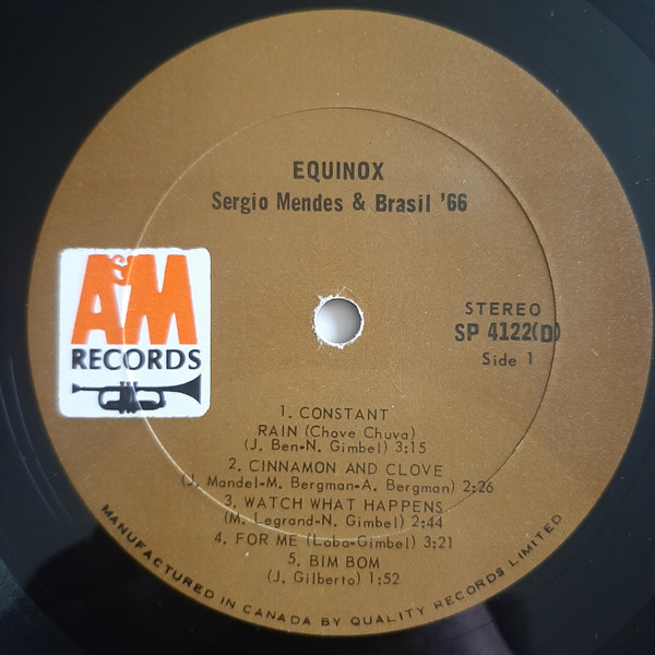 Sérgio Mendes & Brasil '66 - Equinox (LP, Album, RP, Qua) (Very Good (VG)) - Image 2