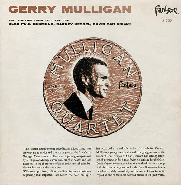 Gerry Mulligan, Mulligan Quartet* Featuring Chet Baker, Chico Hamilton Also Paul Desmond, Barney Kessel, David Van Kriedt* - Gerry Mulligan / Paul Desmond (LP, Comp, Mono, Red) (Very Good Plus (VG+))