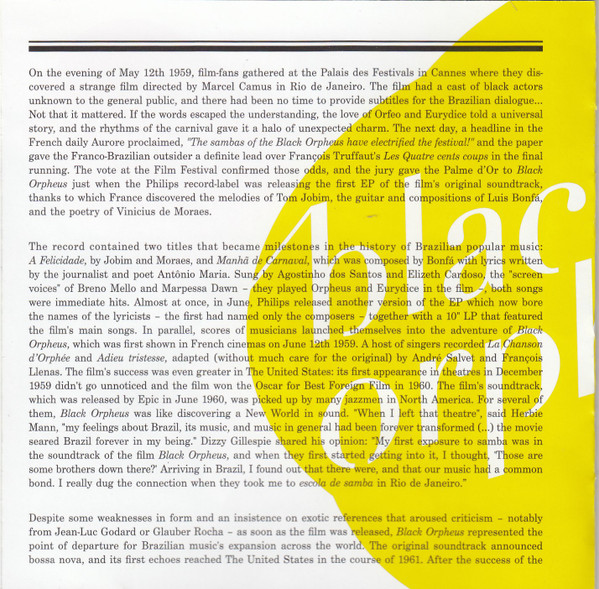 Various - Black Orpheus - The Original Soundtrack From The Marcel Camus Film (CD, Album, RE, RM) (Mint (M)) - Image 4