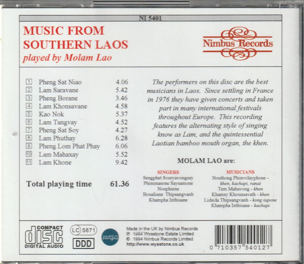Molam Lao - Music From Southern Laos (CD, Album) (Near Mint (NM or M-)) - Image 3