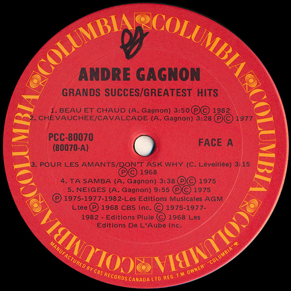 André Gagnon - Grand Succès = Greatest Hits (LP, Comp) (Mint (M)) - Image 3