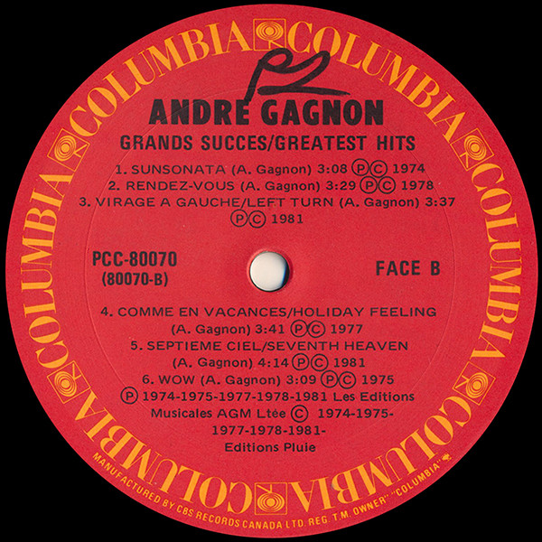 André Gagnon - Grand Succès = Greatest Hits (LP, Comp) (Mint (M)) - Image 4