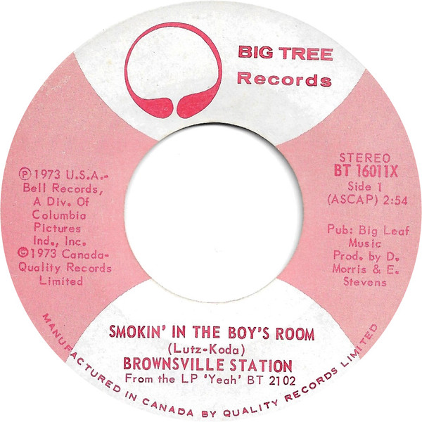 Brownsville Station - Smokin' In The Boy's Room (7", Single) (Very Good Plus (VG+))