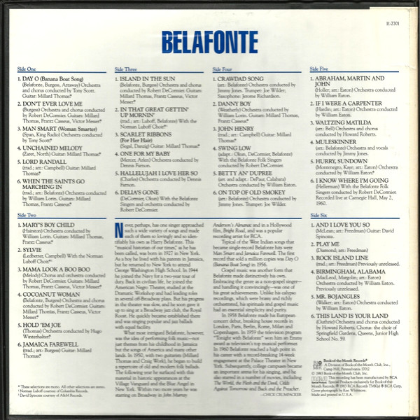 Harry Belafonte - Belafonte (3xLP, Comp, Mono + Box) (Mint (M)) - Image 2
