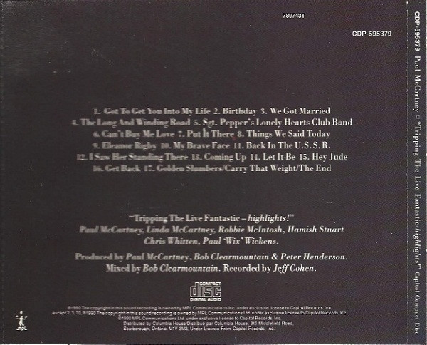 Paul McCartney - Tripping The Live Fantastic Highlights! (CD, Album, Club) (Near Mint (NM or M-)) - Image 2