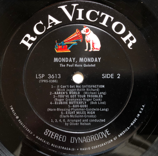 The Paul Horn Quintet - Monday, Monday (LP, Album, RCA) (Near Mint (NM or M-)) - Image 4