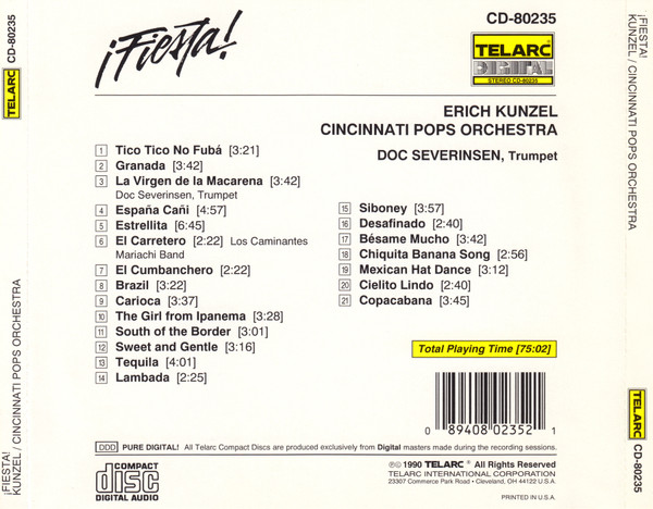 Erich Kunzel, Cincinnati Pops Orchestra - ¡Fiesta! (CD, Album, Ter) (Near Mint (NM or M-)) - Image 2