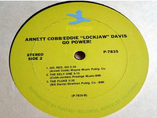 Arnett Cobb With Eddie "Lockjaw" Davis & Wild Bill Davis - Go Power! (LP, Album, RE) (Near Mint (NM or M-)) - Image 2