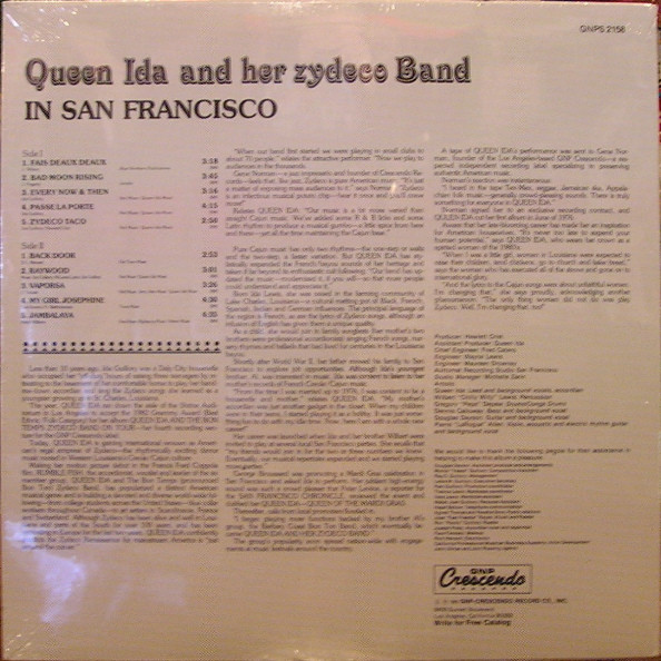 Queen Ida And Her Zydeco Band* - In San Francisco (LP, Album) (Very Good (VG)) - Image 2