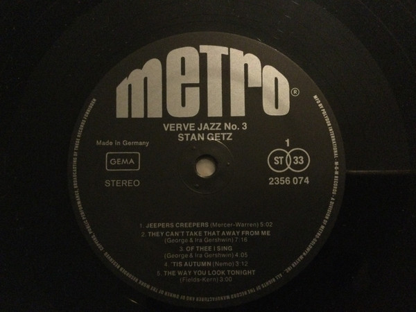 Stan Getz - Stan Getz (LP, Comp) (Near Mint (NM or M-)) - Image 3