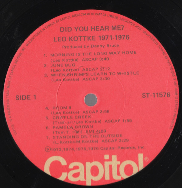 Leo Kottke - 1971-1976 "Did You Hear Me?" (LP, Comp) (Very Good Plus (VG+)) - Image 3