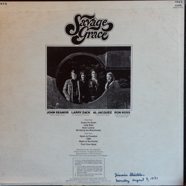 Savage Grace (2) - Savage Grace (LP, Album, Promo, San) (Very Good Plus (VG+)) - Image 2
