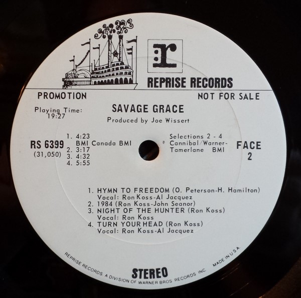 Savage Grace (2) - Savage Grace (LP, Album, Promo, San) (Very Good Plus (VG+)) - Image 4