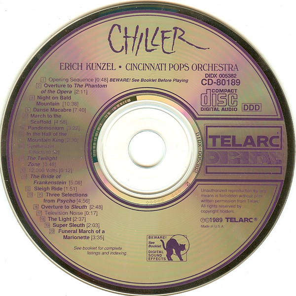 Erich Kunzel, Cincinnati Pops Orchestra - Chiller (CD, Album, Comp) (Near Mint (NM or M-)) - Image 3