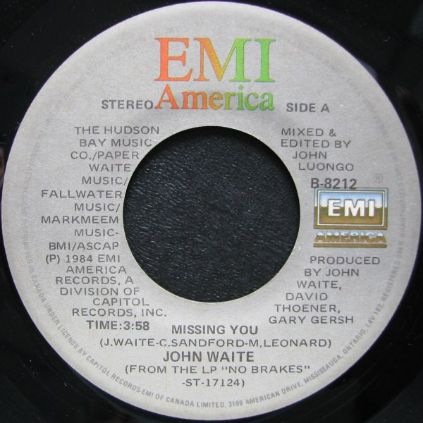 John Waite - Missing You (7", Single) (Near Mint (NM or M-))