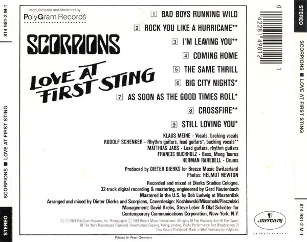Scorpions - Love At First Sting (CD, Album) (Near Mint (NM or M-)) - Image 4