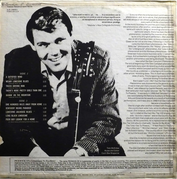 Glen Campbell - A Satisfied Mind (LP, Comp) (Mint (M)) - Image 2