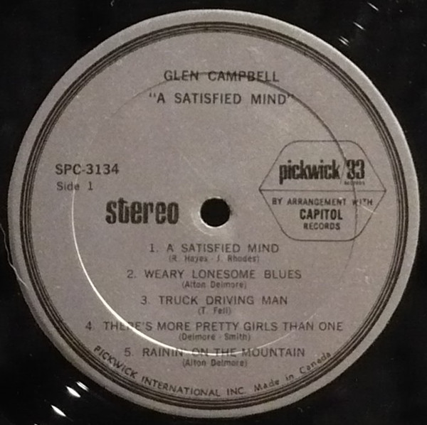 Glen Campbell - A Satisfied Mind (LP, Comp) (Mint (M)) - Image 3
