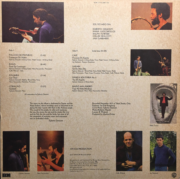 Egberto Gismonti - Sol Do Meio Dia (LP, Album) (Near Mint (NM or M-)) - Image 2