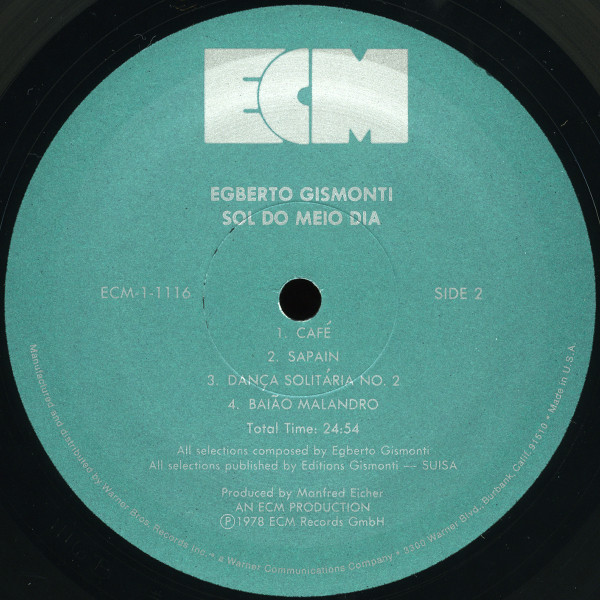 Egberto Gismonti - Sol Do Meio Dia (LP, Album) (Near Mint (NM or M-)) - Image 4