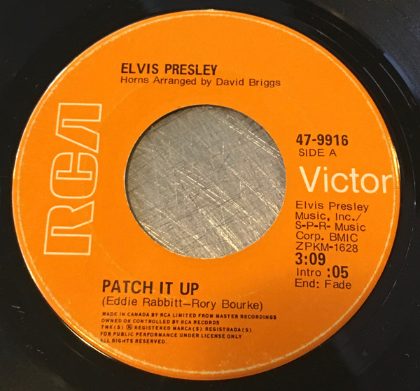 Elvis Presley - Patch It Up / You Don't Have To Say You Love Me (7", Single) (Very Good Plus (VG+))