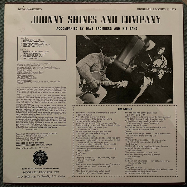 Johnny Shines - Johnny Shines & Co. (LP, Album) (Very Good Plus (VG+)) - Image 2