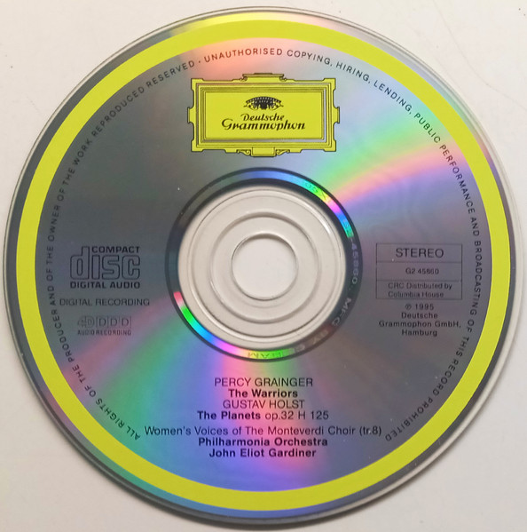 Gustav Holst / Percy Grainger - Philharmonia Orchestra, John Eliot Gardiner - The Planets / The Warriors (CD, Club) (Near Mint (NM or M-)) - Image 4