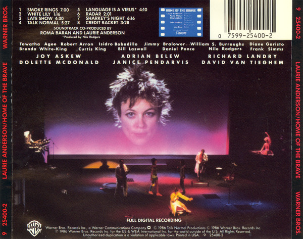 Laurie Anderson - Home Of The Brave (CD, Album) (Mint (M)) - Image 2