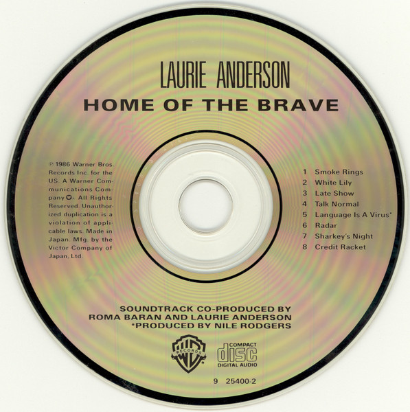 Laurie Anderson - Home Of The Brave (CD, Album) (Mint (M)) - Image 3