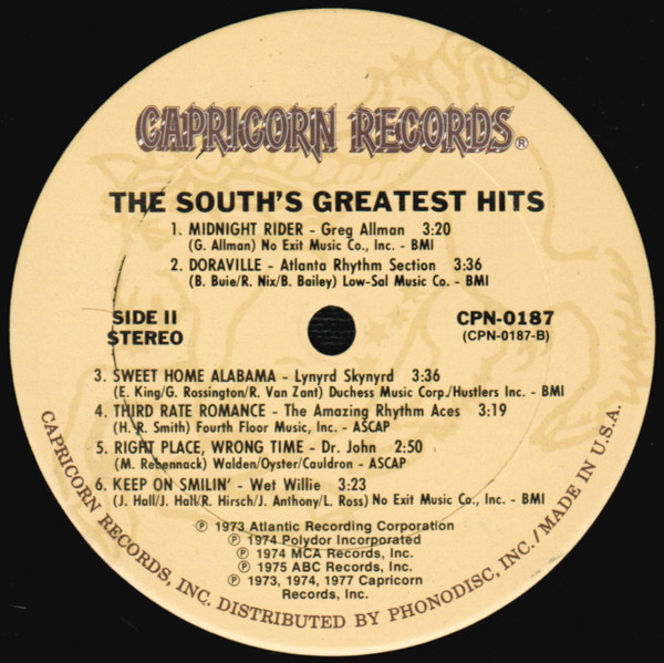 Various - The South's Greatest Hits (LP, Comp, RP, Ter) (Mint (M)) - Image 3