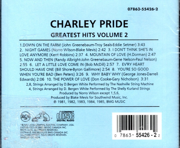 Charley Pride - Greatest Hits, Volume 2 (CD, Comp) (Mint (M)) - Image 2