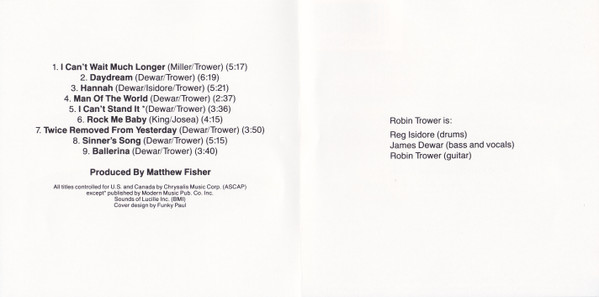 Robin Trower - Twice Removed From Yesterday (CD, Album, RE) (Near Mint (NM or M-)) - Image 3