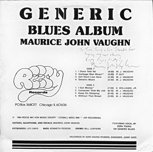 Maurice John Vaughn - Generic Blues Album (LP, Album) (Very Good Plus (VG+))
