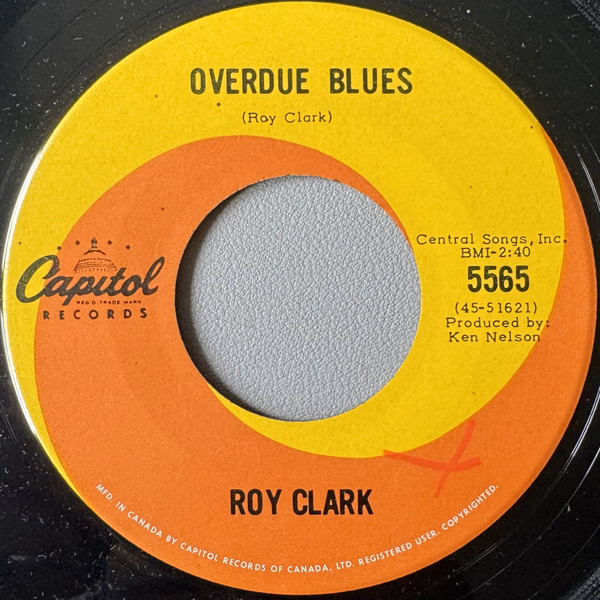 Roy Clark - Overdue Blues (7", Single) (Near Mint (NM or M-))