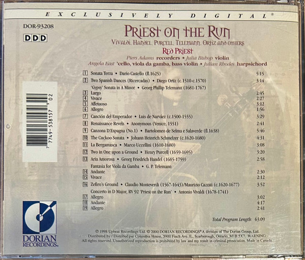 Red Priest - Priest On The Run (CD, Club) (Near Mint (NM or M-)) - Image 2