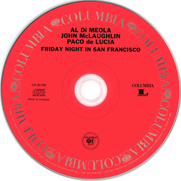 Al Di Meola / John McLaughlin / Paco De Lucía - Friday Night In San Francisco (CD, Album, RE) (Near Mint (NM or M-)) - Image 3