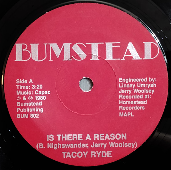Tacoy Ryde - Is There A Reason / Let Me Be Alone (7", Single) (Near Mint (NM or M-))