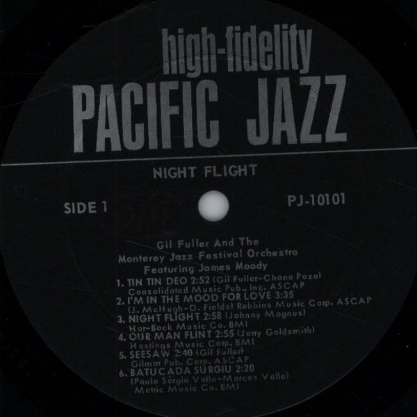 Gil Fuller And The Monterey Jazz Festival Orchestra Featuring James Moody - Night Flight (LP, Album, Mono) (Very Good Plus (VG+)) - Image 3