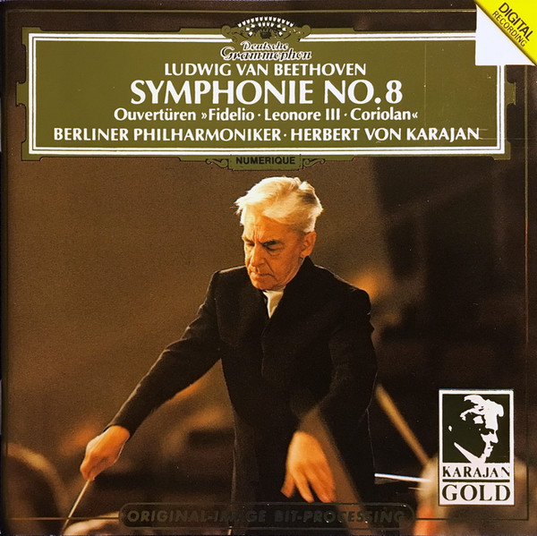 Ludwig van Beethoven, Berliner Philharmoniker, Herbert von Karajan - Symphonie No. 8 • Ouvertüren »Fidelio • Leonore III • Coriolan« (CD, Album, RE, RM, PMD) (Near Mint (NM or M-))