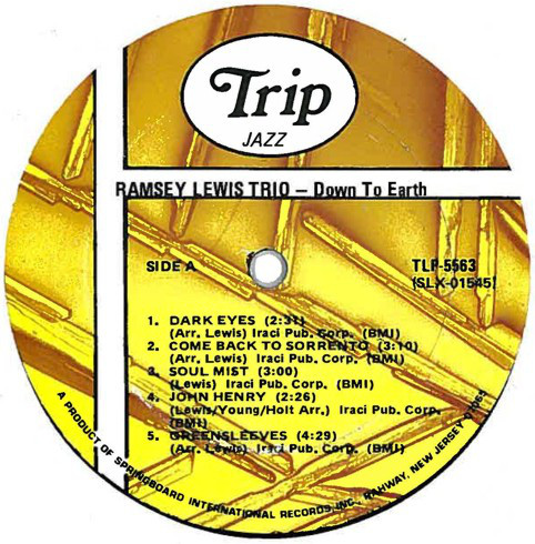 The Ramsey Lewis Trio - Down To Earth (LP, Album, RE) (Very Good (VG)) - Image 3