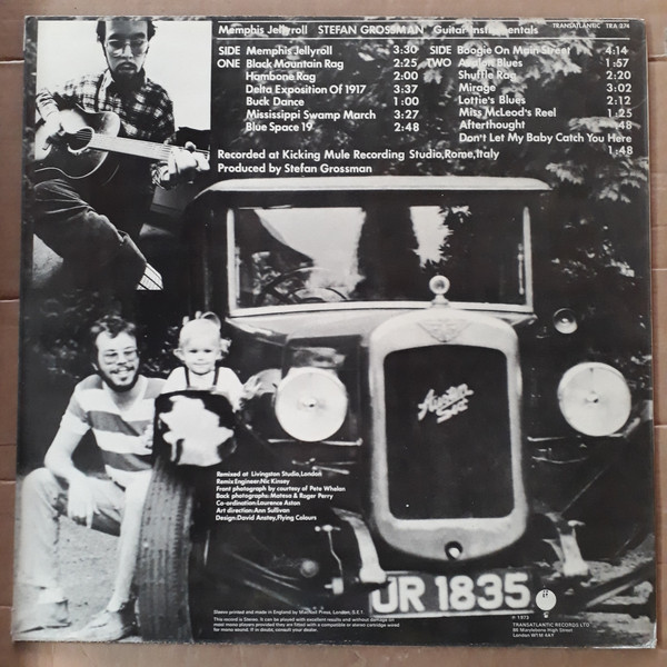 Stefan Grossman - Memphis Jellyroll (Guitar Instrumentals) (LP, Album) (Very Good (VG)) - Image 2